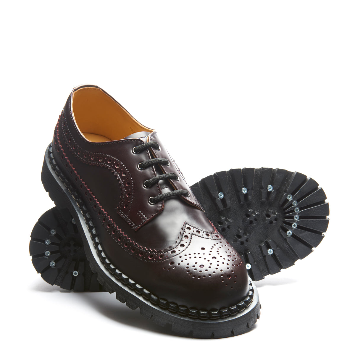 Burgundy Rub-Off 4 Eye Steel Toe American Derby Brogue Shoe – NPS