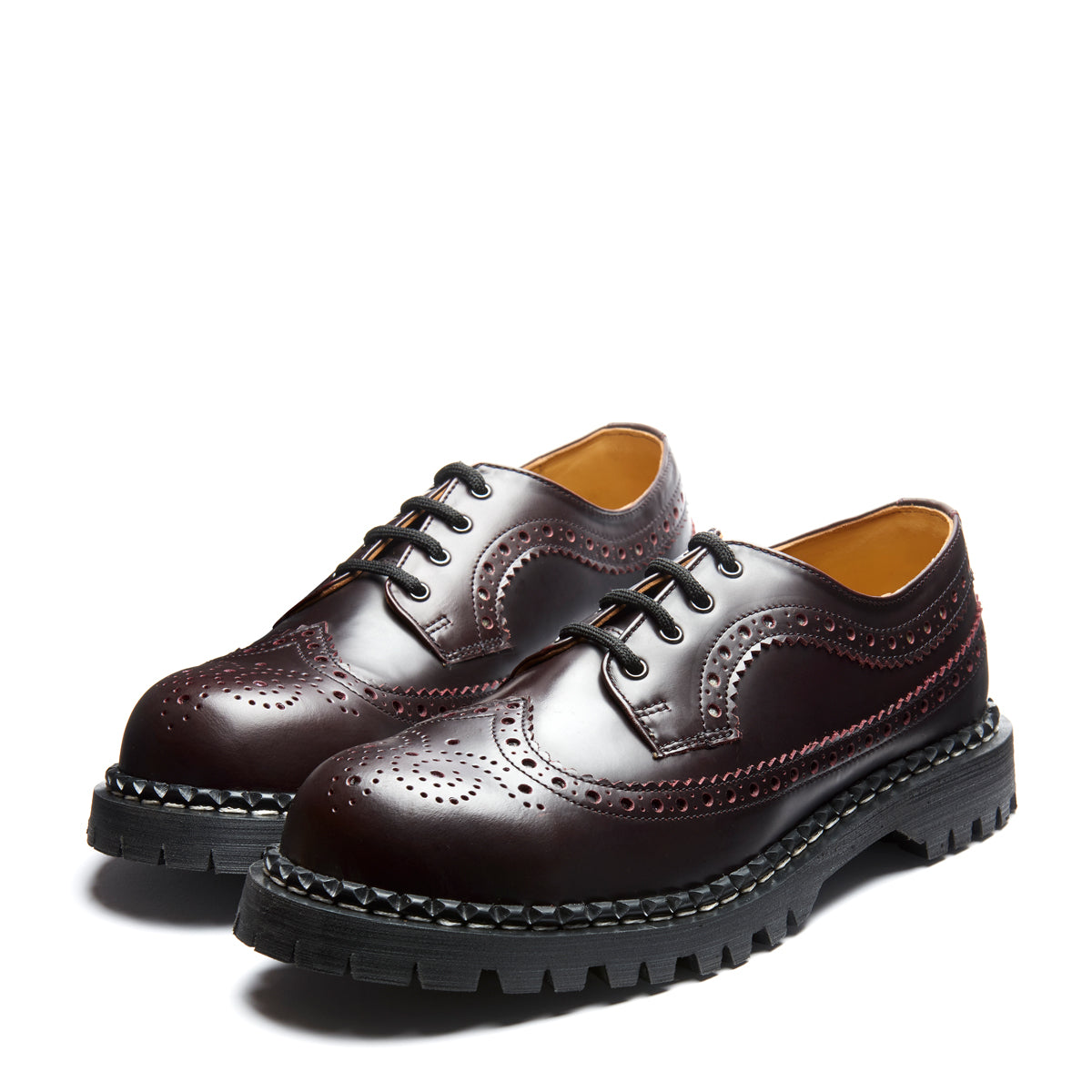 Burgundy Rub-Off 4 Eye Steel Toe American Derby Brogue Shoe – NPS