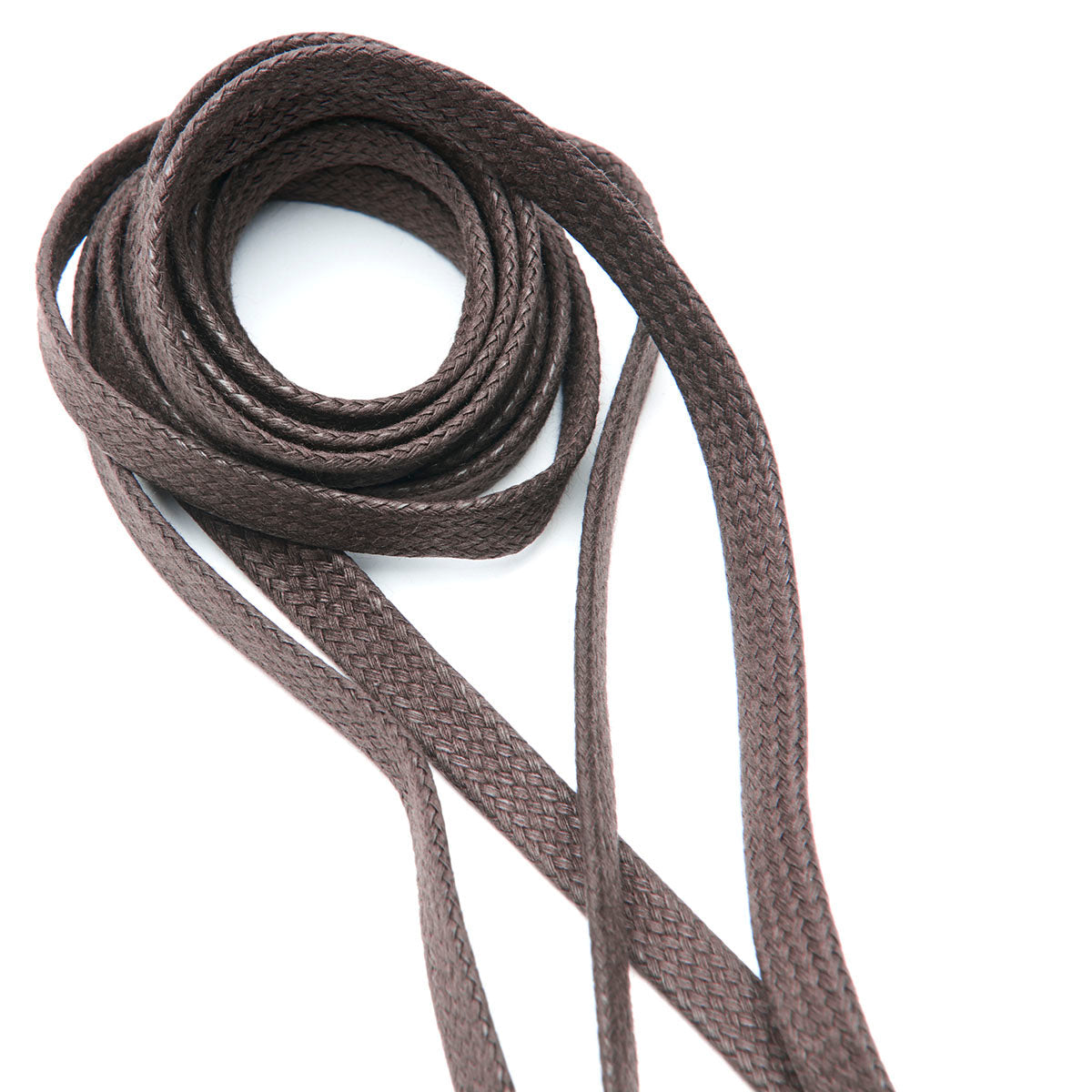 Flat Waxed Shoelaces Dark Brown Flat Shoelaces 110cm Flat Cotton