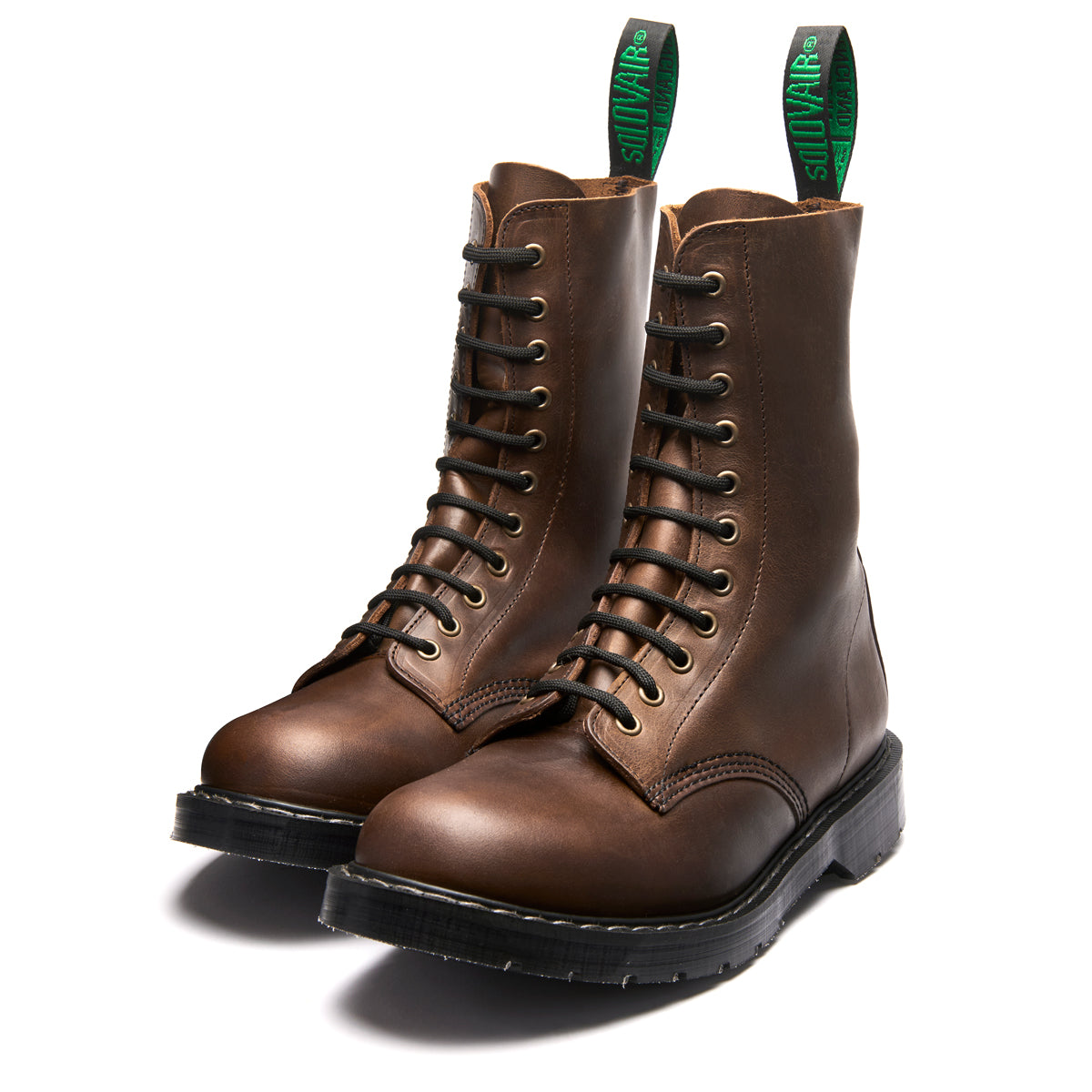 Solovair Brown Gaucho Crazy Horse 6 Eye Leather Derby Boots Size UK 8/US 9 Gaucho Crazy Horse Dealer Boot | Solovair | Handmade in  main image 2