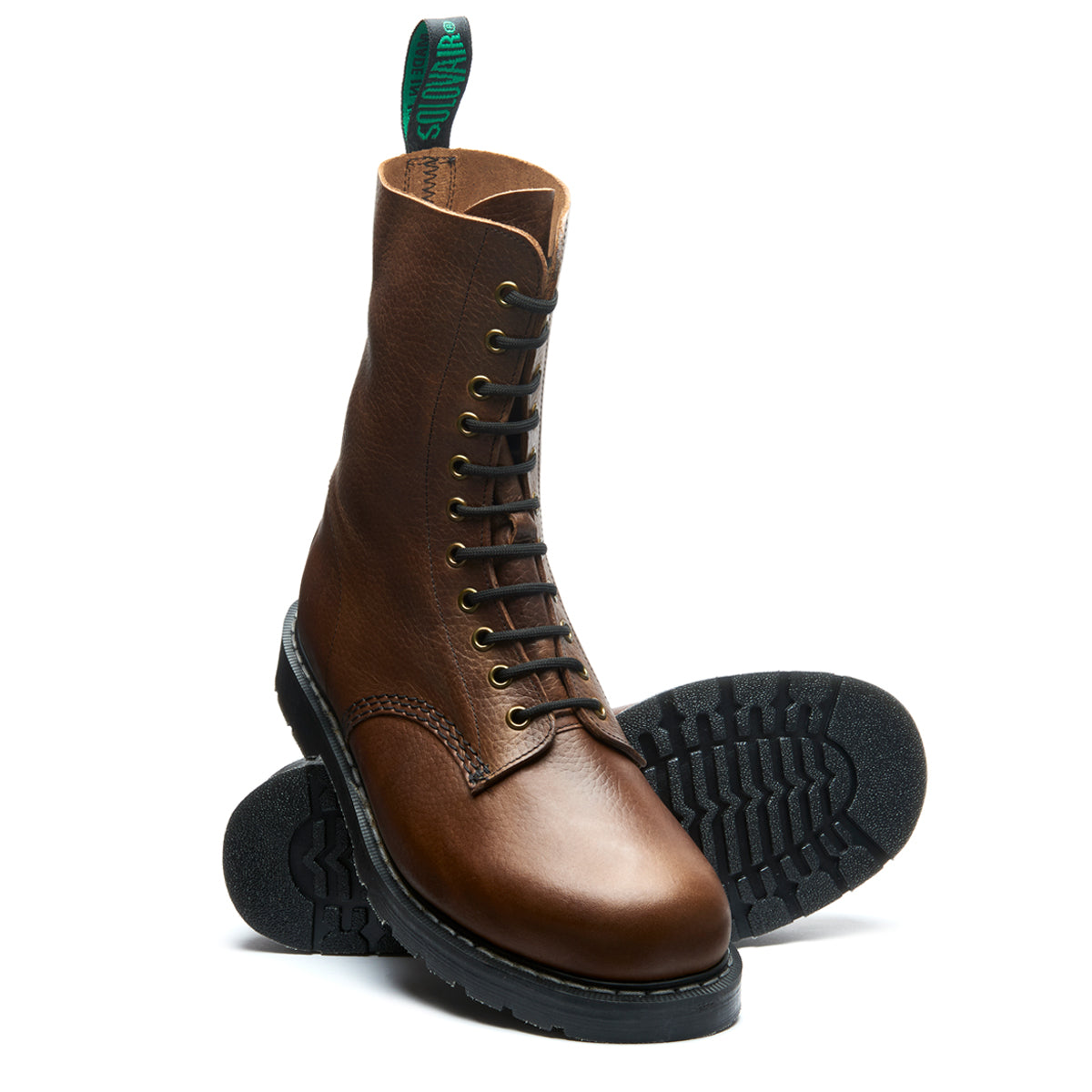 Brown Gaucho Grain 11 Eye Derby Boot | Solovair | Solovair Classic