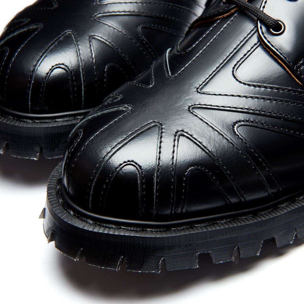 Black Hi-Shine Union Jack 3 Eye Gibson Shoe – NPS Solovair USA