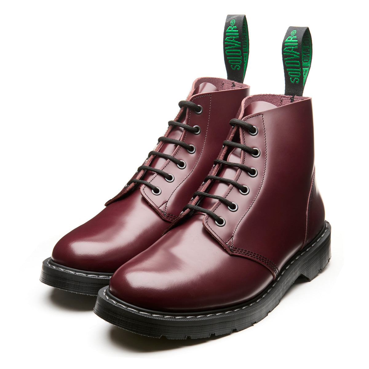 Oxblood Hi-Shine 6 Eye Astronaut Boot | Solovair | Handmade 
