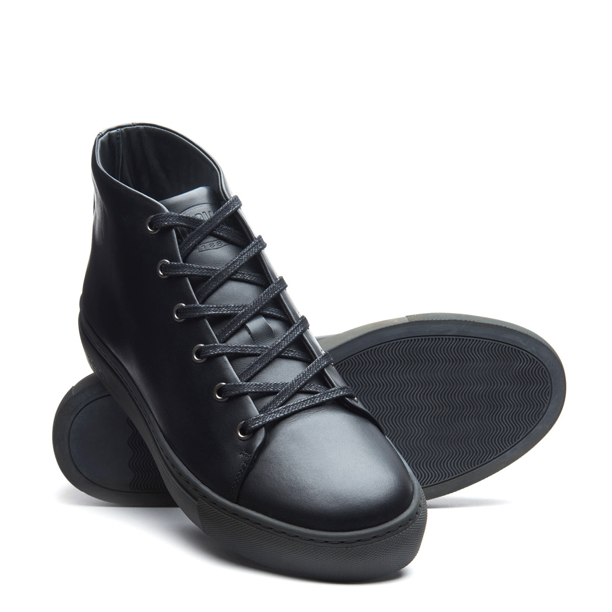 Black Calf High Top Sneaker | Solovair | Solovair Casual