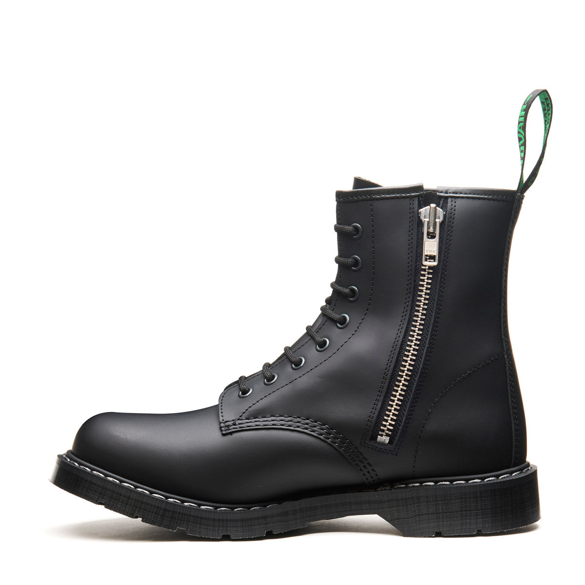 Black Greasy Eye Zip Derby Boot Solovair Handmade in England