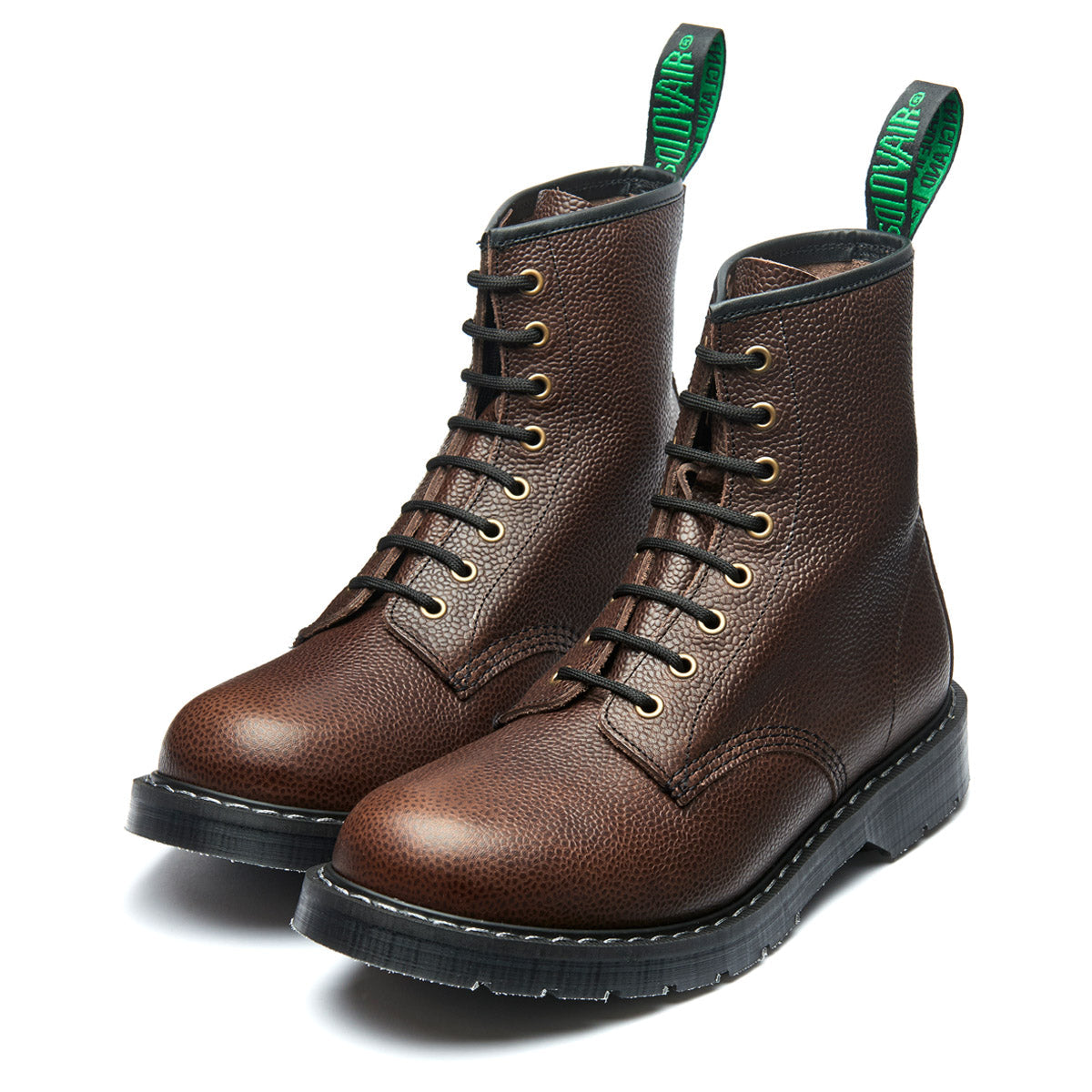 Botas Derby Solovair Grain Eye Hombre Marrones Oscuro Botas