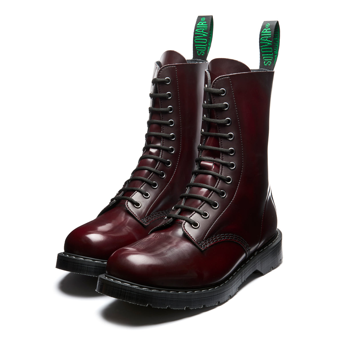 Cherry Red Rub-Off Vegan 11 Eye Derby Boot – NPS Solovair USA