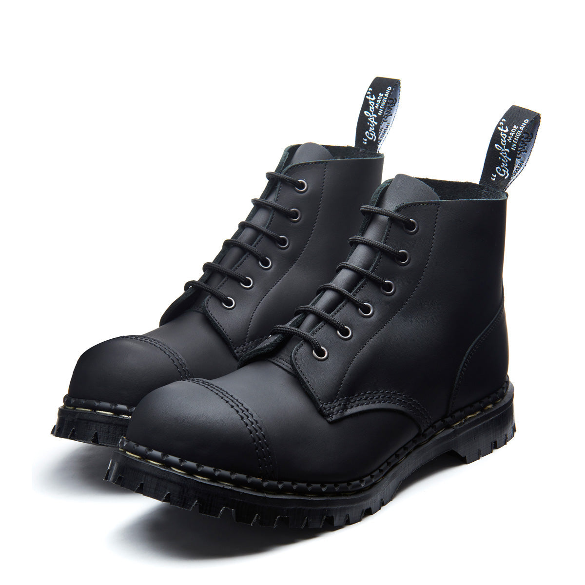Black Greasy Eye Steel Toe Derby Boot Gripfast Made in UK