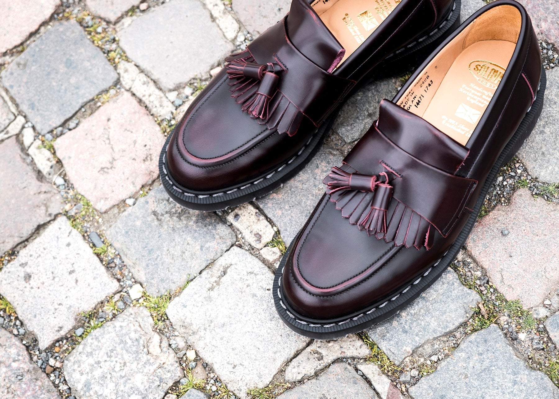 Burgundy Rub-Off Tassel Loafer | Solovair Burgundy Rub-Off Tassel Loafer | Solovair