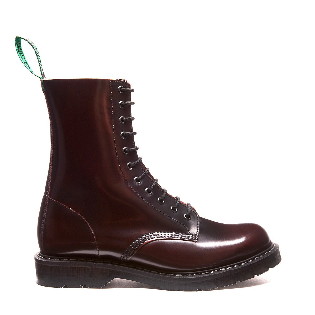 Burgundy Rub-Off 11 Eye Derby Boot | Solovair | Handmade in