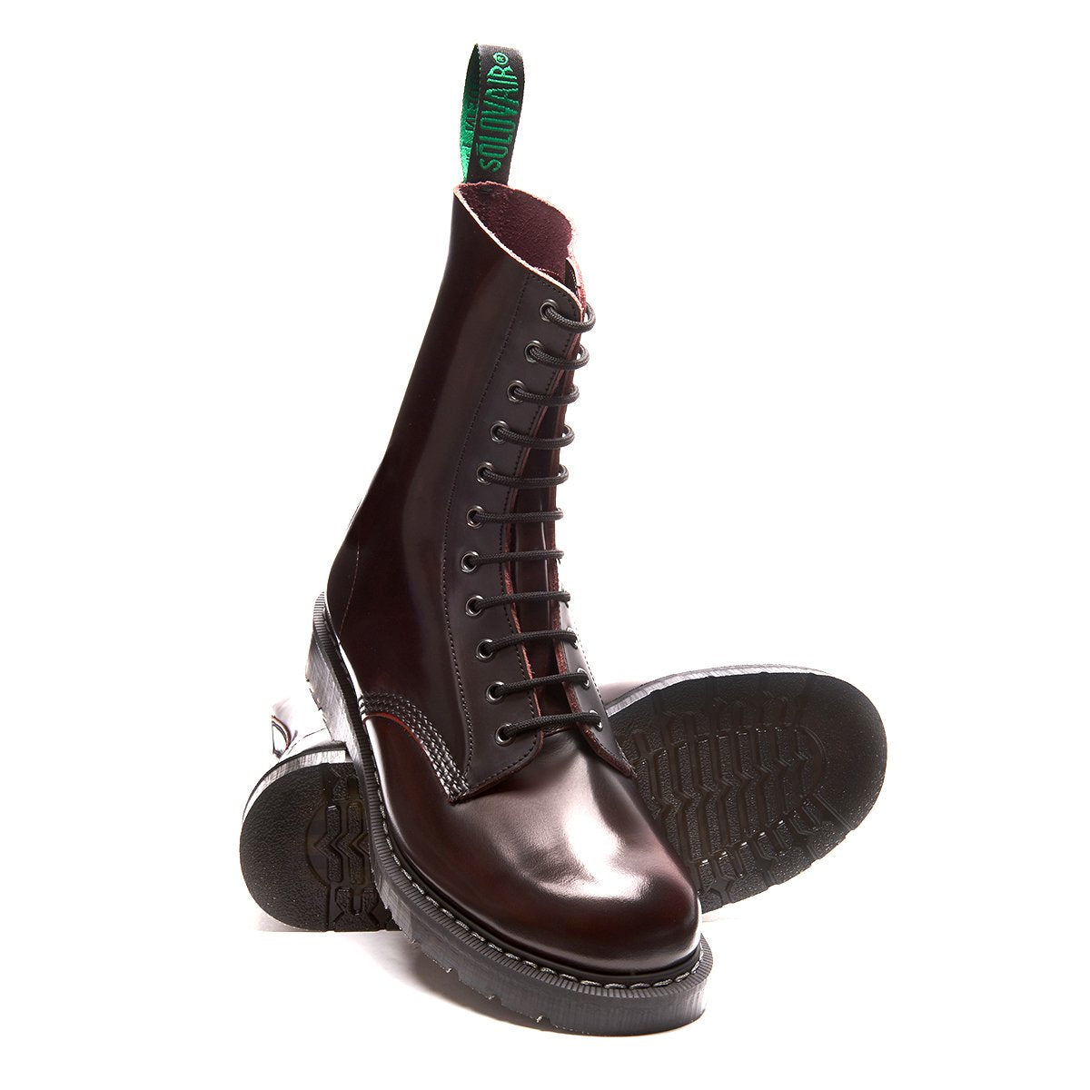 Burgundy Rub-Off 11 Eye Derby Boot | Solovair | Handmade in