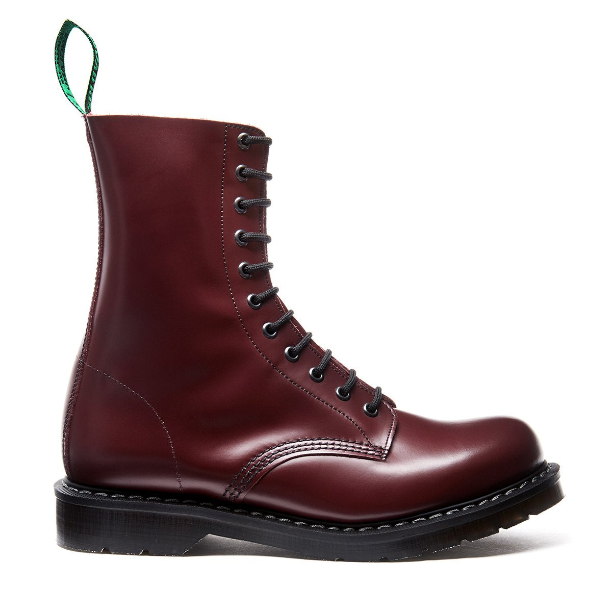 Oxblood Hi-Shine 11 Eye Derby Boot | Solovair | Handmade in