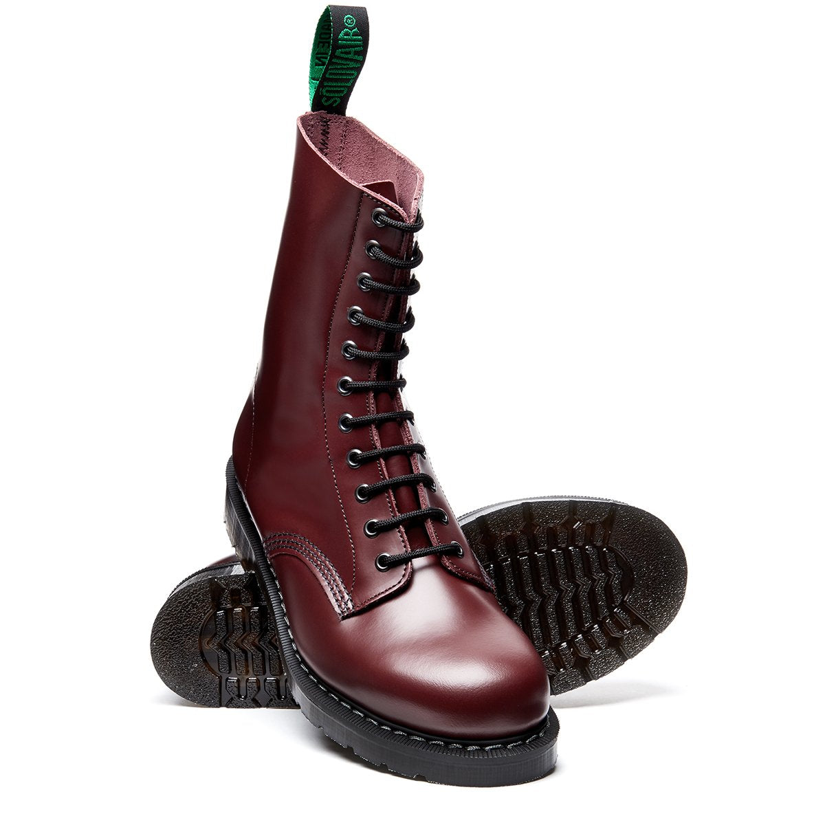 Oxblood Hi-Shine 11 Eye Derby Boot | Solovair | Handmade in