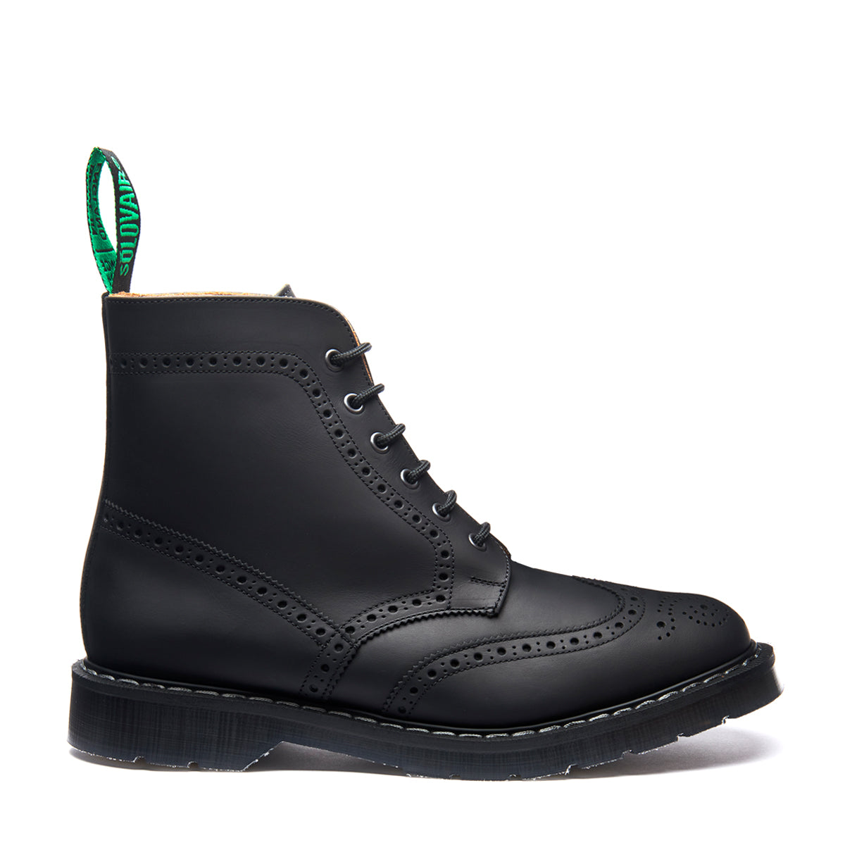 Solovair 6 Eye Derby Boots Mens or women\'s Black Greasy Leather  Boot S11-981-BG-SoftG-  main image 2