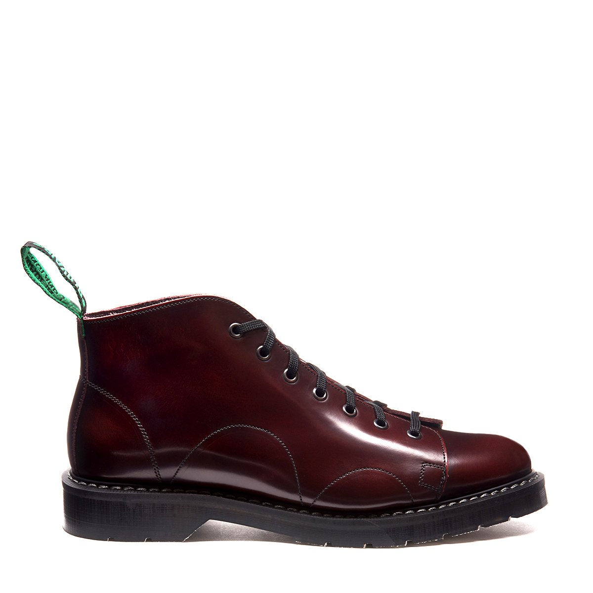 Burgundy Rub-Off Monkey Boot | Solovair | Handmade in England