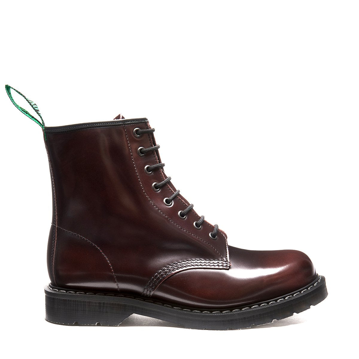 Burgundy Rub-Off 8 Eye Derby Boot | Solovair | Handmade in  display picture 1