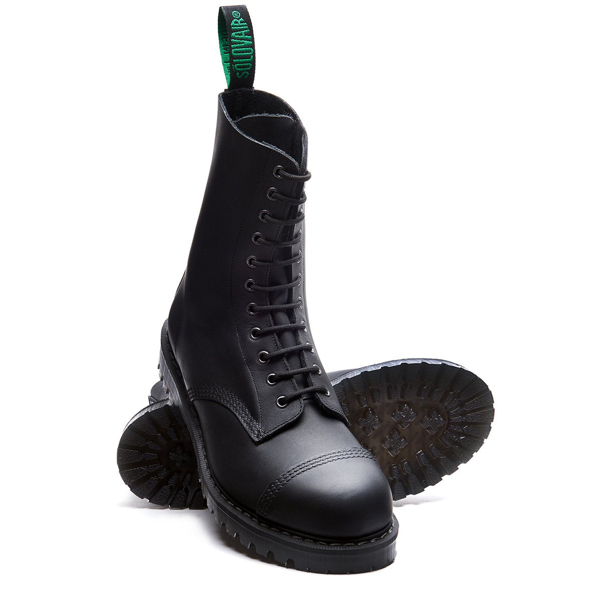 Black Greasy Steel Toe Derby Boot | Solovair | Handmade in  display picture 1