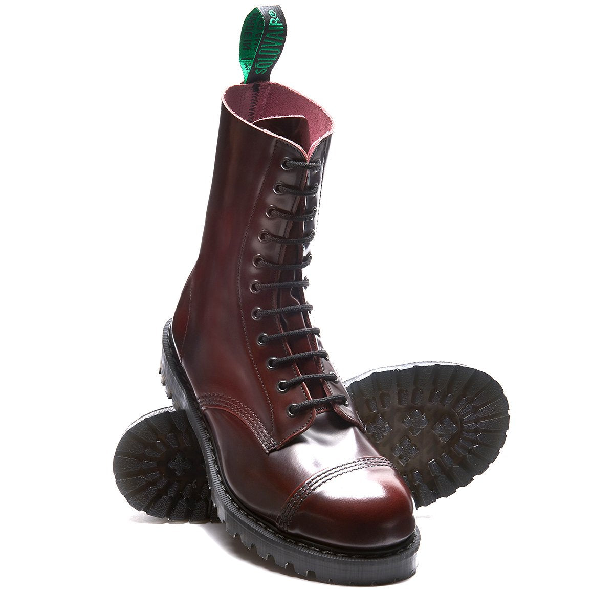 SOLOVAIR 11ホールブーツ　UK9 Burgundy Rub-Off Steel Toe Derby Boot | Solovair | Handmade in