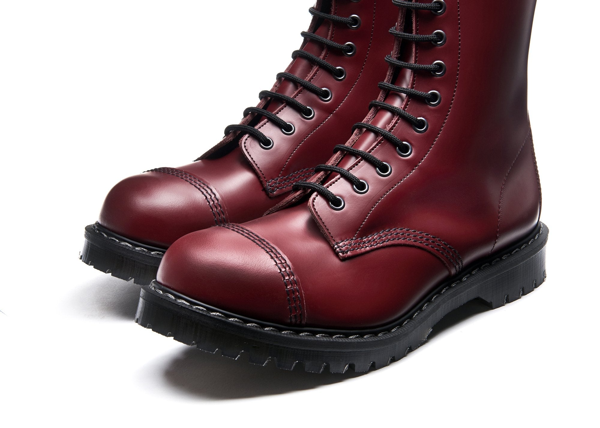 Cherry Red 11 Eye Steel Toe Derby Boot | Solovair | Handmade in