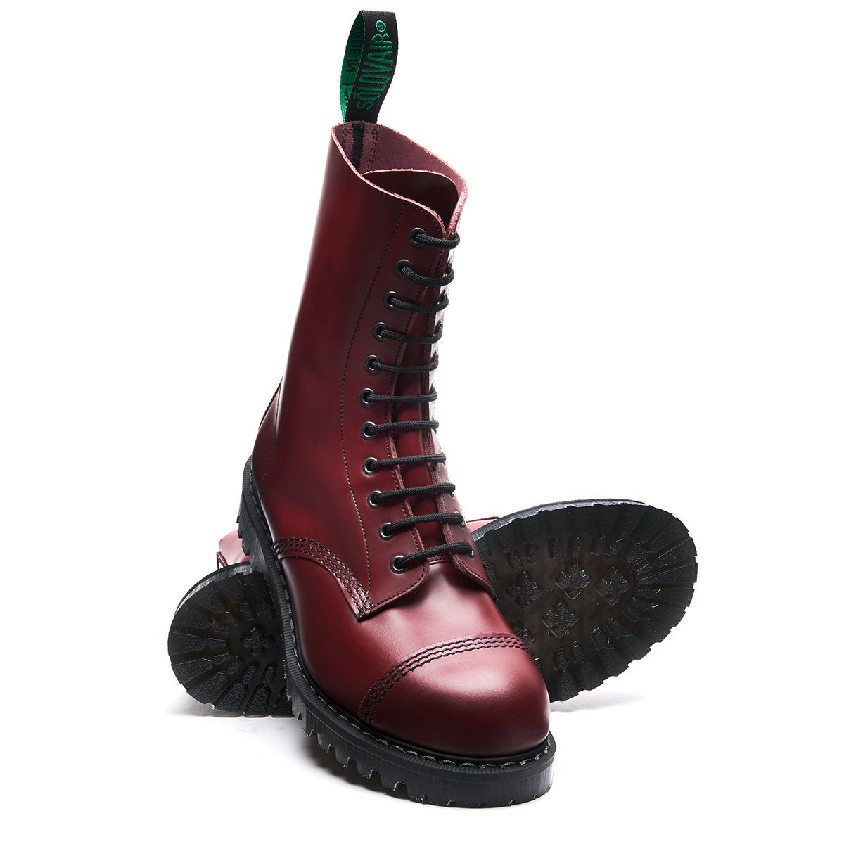 Cherry Red 11 Eye Steel Toe Derby Boot | Solovair | Handmade in