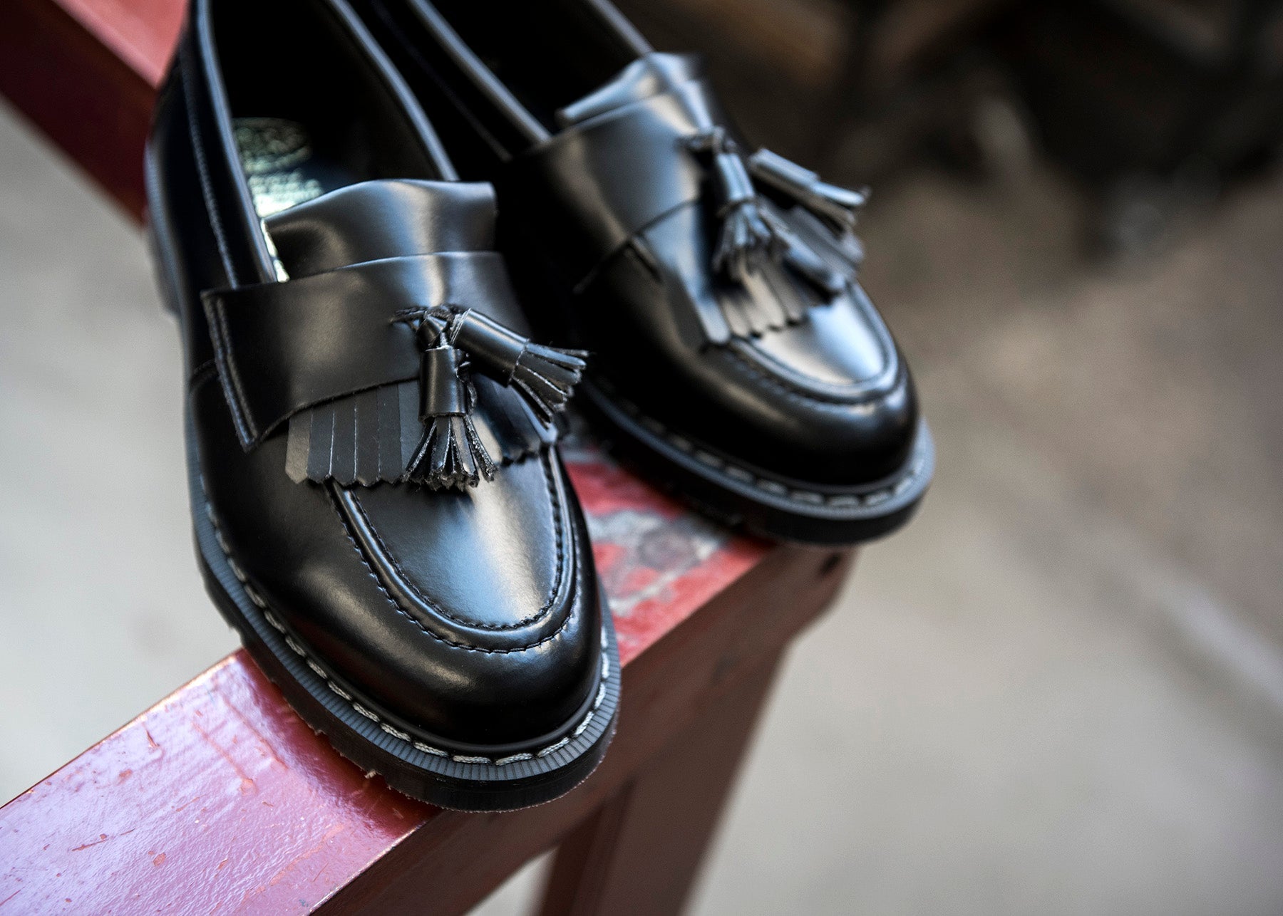 Solovair ソロヴェアー　タッセルローファー UK 8 Black Vegan Hi-Shine Tassel Loafer | Solovair | Handmade in