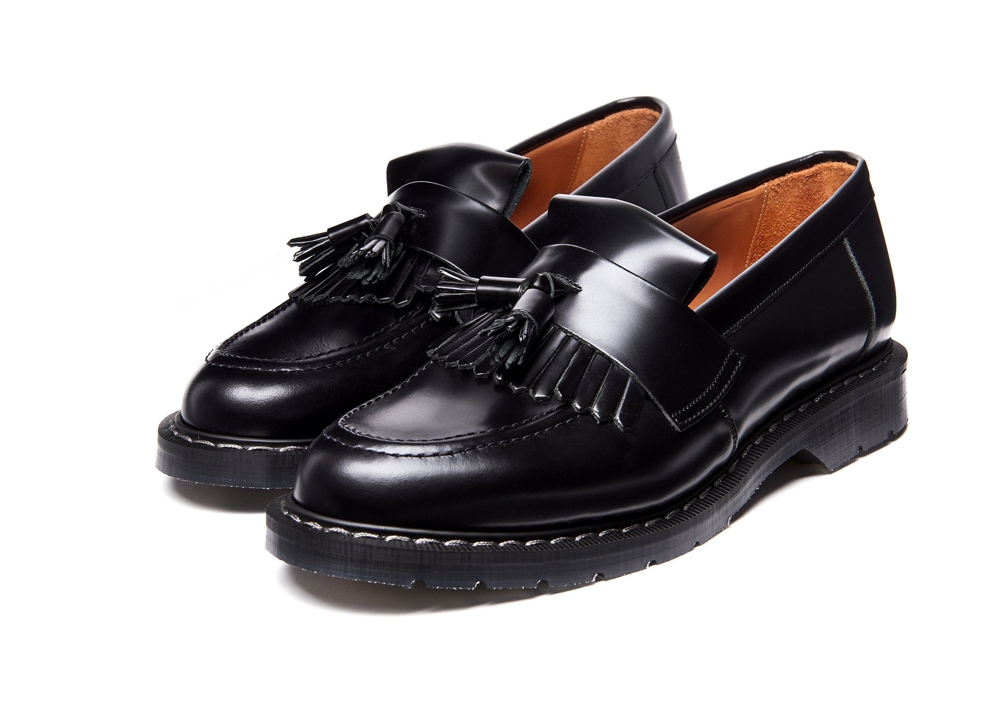 SUPERGLAMOUROUS Louis Men's Shoes Black Silk Patent Leather Tassel