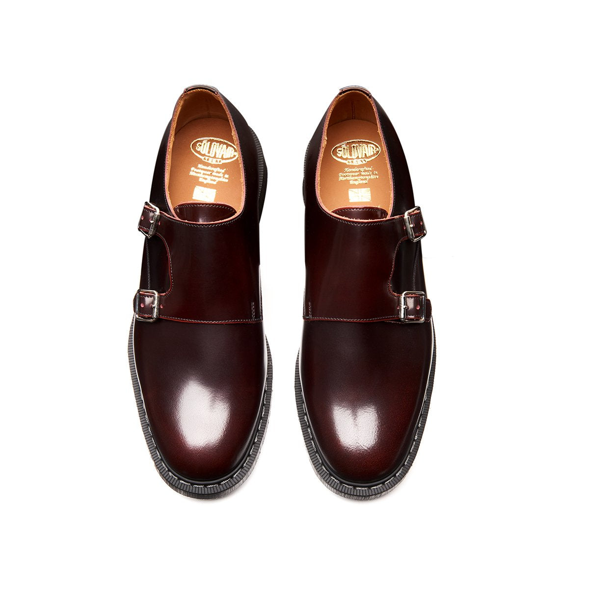 Burgundy Double Buckle Monk Shoe | Solovair | Handmade in England – NPS ...